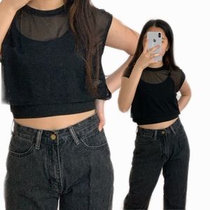 Mesh Cropped Top
